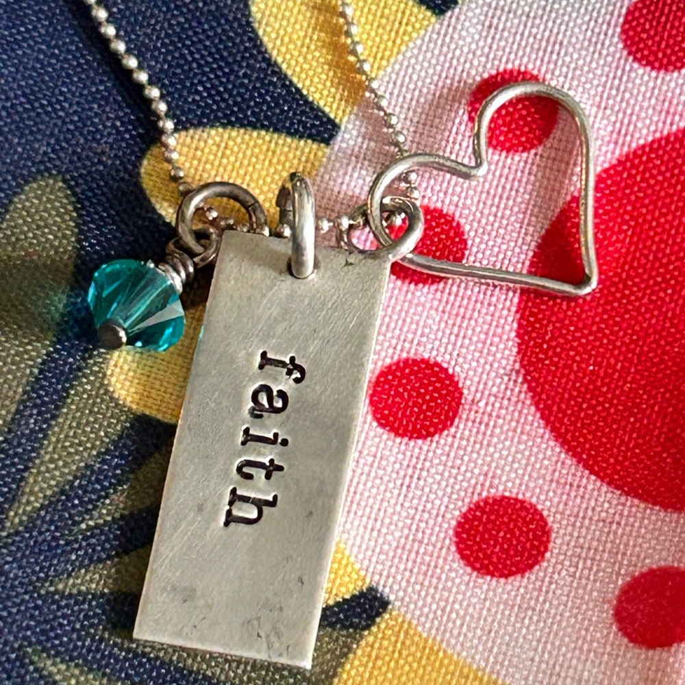 Charming Silver Necklace with Faith Pendant